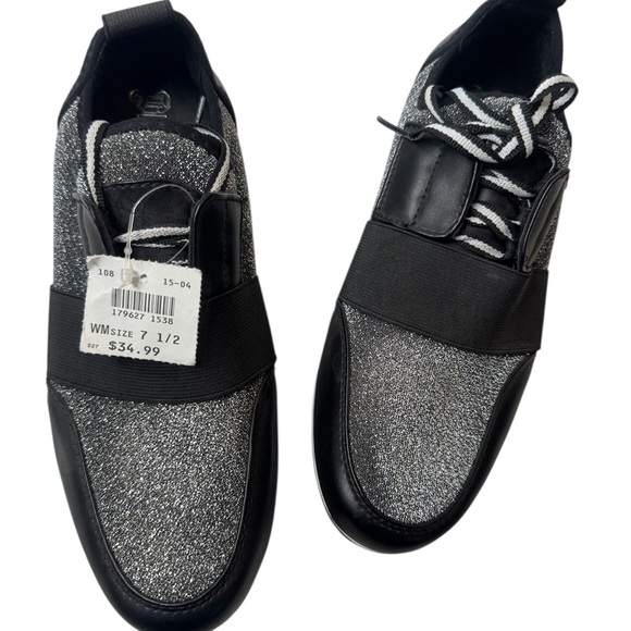Brash Shoes - Brash Black and Silver Glitter Sneakers